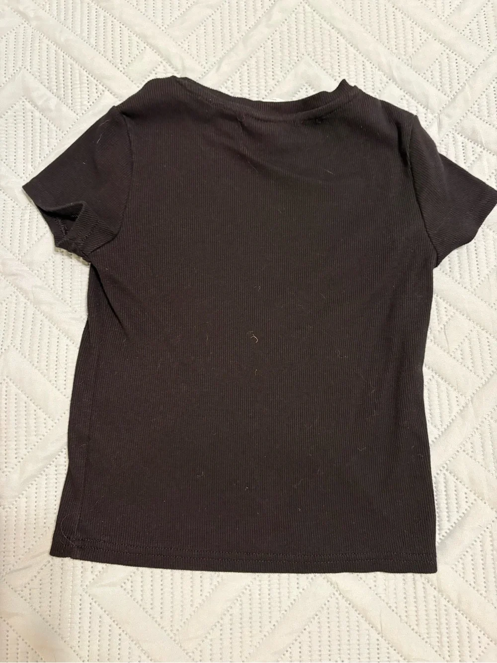Sanrio Hello Kitty Girls Black Ribbed T- Shirt Size 8 Medium